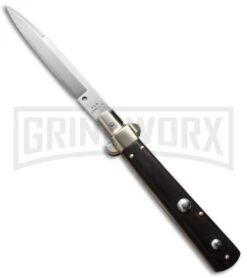 AGA Campolin 10" Italian Frosolone Picklock Ebony Automatic Knife - Bayonet