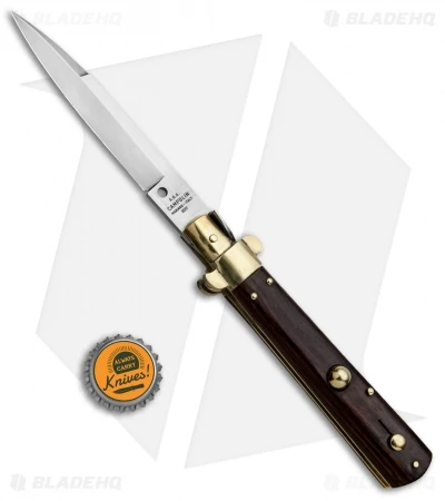 AGA Campolin 10" Frosolone Bayonet Stiletto Knife Cocobolo Brass (4.5" Polish)
