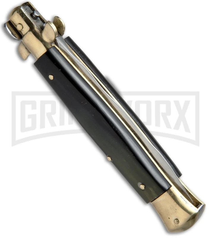 AGA Campolin 10" Brazilian Horn Picklock Stiletto Brass Bolster - Satin Kris