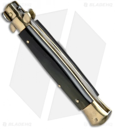 AGA Campolin 10" Italian Stiletto Automatic Brass/Brazilian (4.5" Satin Kris)