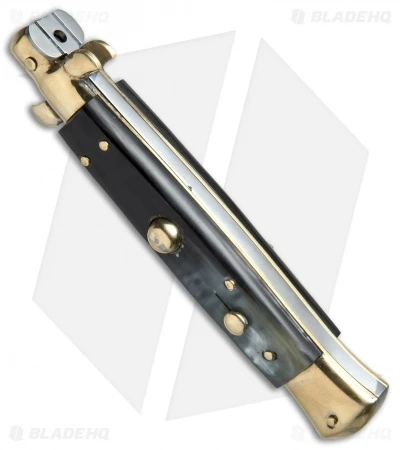 AGA Campolin 10" Italian Stiletto Automatic Brass/Brazilian (4.5" Satin Kris)