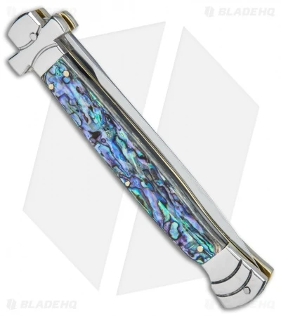 AGA Campolin 11" Maltese Cr. Dagger Auto Italian Stiletto Abalone (5" Satin)