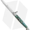 AGA Campolin 9" Sicilian Ring Pull Automatic Knife Abalone (5.5" Satin Bayo)
