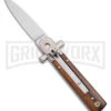 AGA Campolin 6" Dominus Wood Leverlock Automatic Knife - Satin Plain