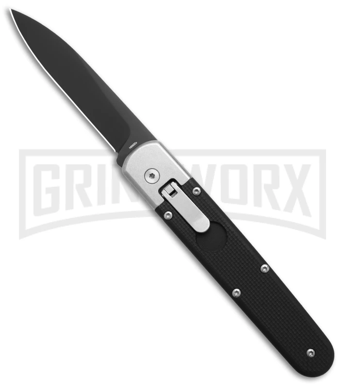AGA Campolin Baron Black G-10 Automatic Knife - Black Plain