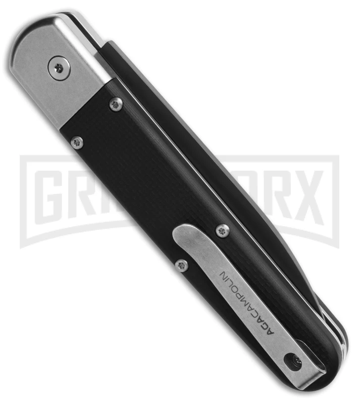 AGA Campolin Baron Black G-10 Automatic Knife - Black Plain
