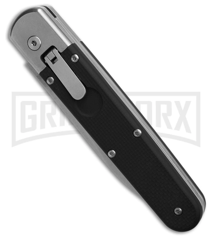 AGA Campolin Baron Black G-10 Automatic Knife - Stonewash Plain