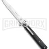 AGA Campolin Dominius Ebony Leverlock Automatic Knife - Bayonet Satin Plain