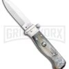 AGA Campolin Piccolo Brazilian Horn Italian Automatic Knife - Satin Plain