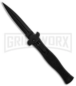 AGA Campolin Zero SWAT G-10 Leverlock Automatic Knife - Dagger Black Plain