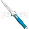 AGA Campolin Zero Blue G-10 Leverlock Automatic Knife - Dagger Satin Plain