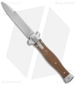 AGA Campolin Zero Italian Leverlock Automatic Knife Brown G-10 (3.75" Satin)