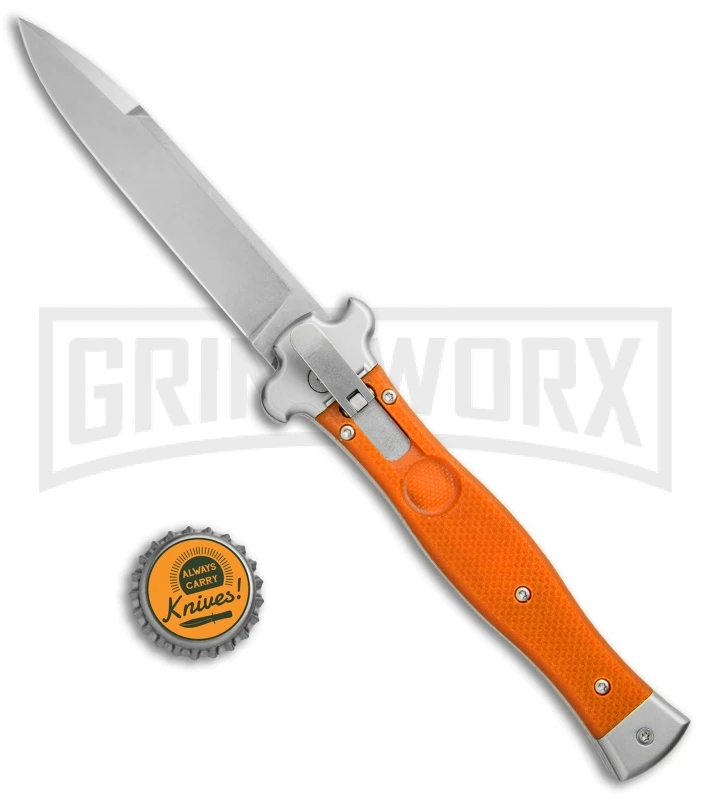 AGA Campolin Zero Orange G-10 Leverlock Automatic - Bayonet Stonewash Plain