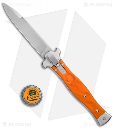 AGA Campolin Zero Italian Leverlock Automatic Orange G-10 (3.75" Stonewash)