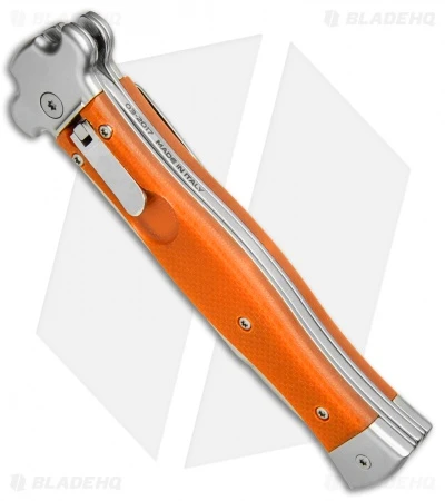 AGA Campolin Zero Italian Leverlock Automatic Orange G-10 (3.75" Stonewash)