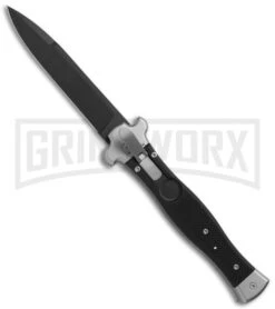 AGA Campolin Zero Black G-10 Leverlock Automatic Knife - Bayonet Black Plain