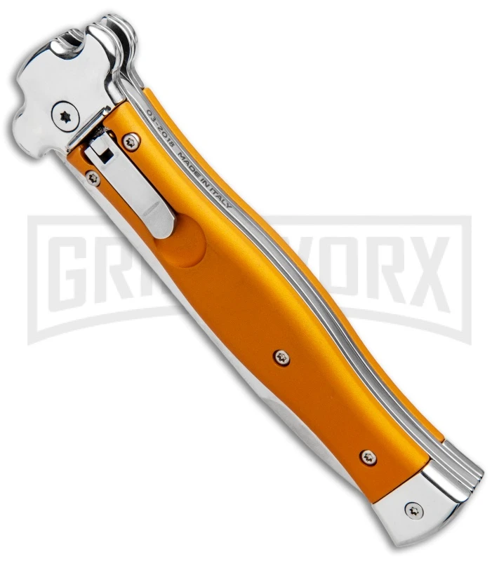 AGA Campolin Zero Orange Aluminum Leverlock Automatic - Bayonet Tumbled Plain