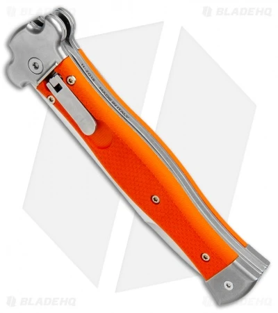 AGA Campolin Zero Leverlock Automatic Knife Orange G-10 (3.75" Satin)