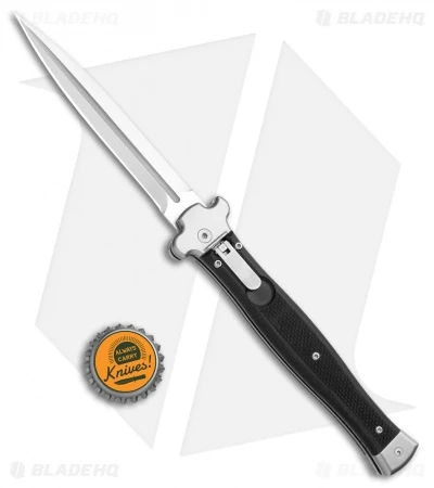 AGA Campolin Zero+ Italian Leverlock Automatic Knife Black G-10 (4.5"STN Dagger)