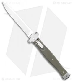 AGA Campolin Zero+ Italian Leverlock Automatic Knife OD Grn G-10 (4.5"Sat Bayo)