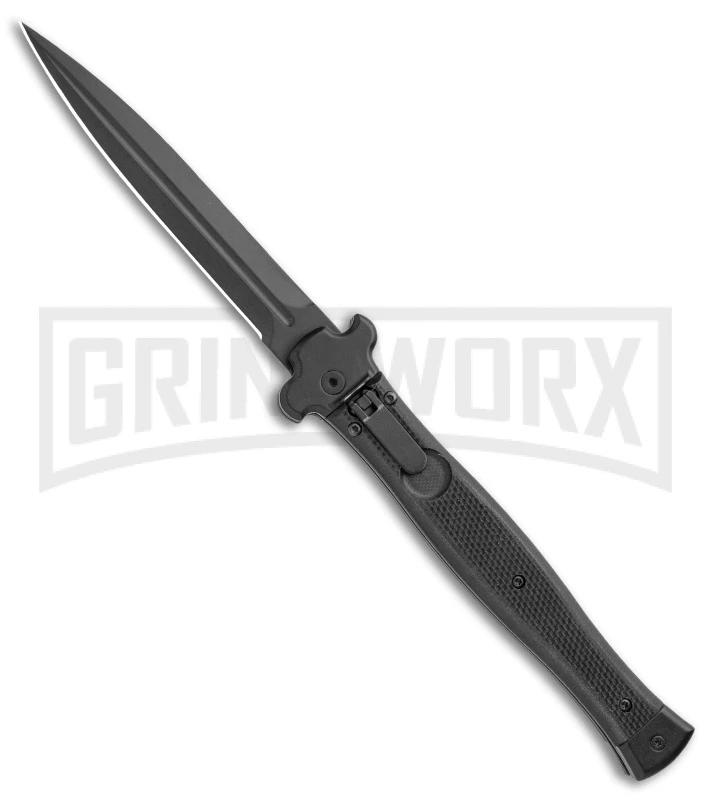 AGA Campolin Zero+ Italian Leverlock Automatic Knife Black G-10 (4.5"Blk Dagger)