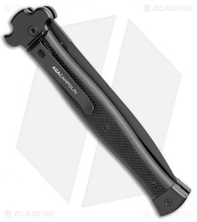 AGA Campolin Zero+ Italian Leverlock Automatic Knife Black G-10 (4.5"Blk Dagger)