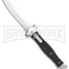 AGA Campolin Zero Smooth Black G-10 Leverlock Auto Knife - Reverse Tanto Plain