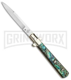 AGA Campolin 11" Frosolone Abalone Stiletto Automatic Knife - Bayonet