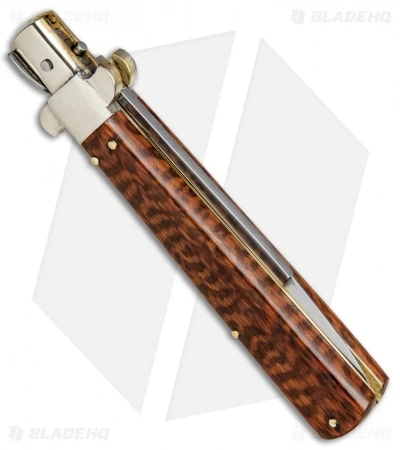AGA Campolin 11" Frosolone Bayonet Stiletto Automatic Snake Wood (5" Satin)