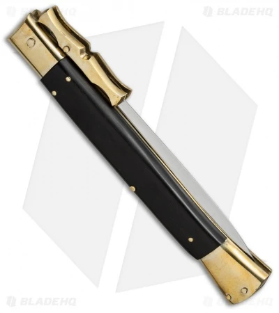 AGA Campolin 13" Bat Swinguard Automatic Brass/Ebony Wood (5.75" Satin Dagger)