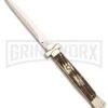 A.G.A. Campolin 11" Stag Automatic Cross Stiletto Knife W/ Lockback (Dagger)