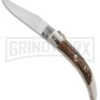 A.G.A. Campolin Catalana Ring Pull Stag Automatic Knife - Polish Plain