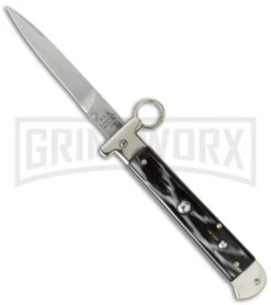 AGA Campolin 9" Francese Ring Pull Sim Horn Automatic Knife - Flat Grind