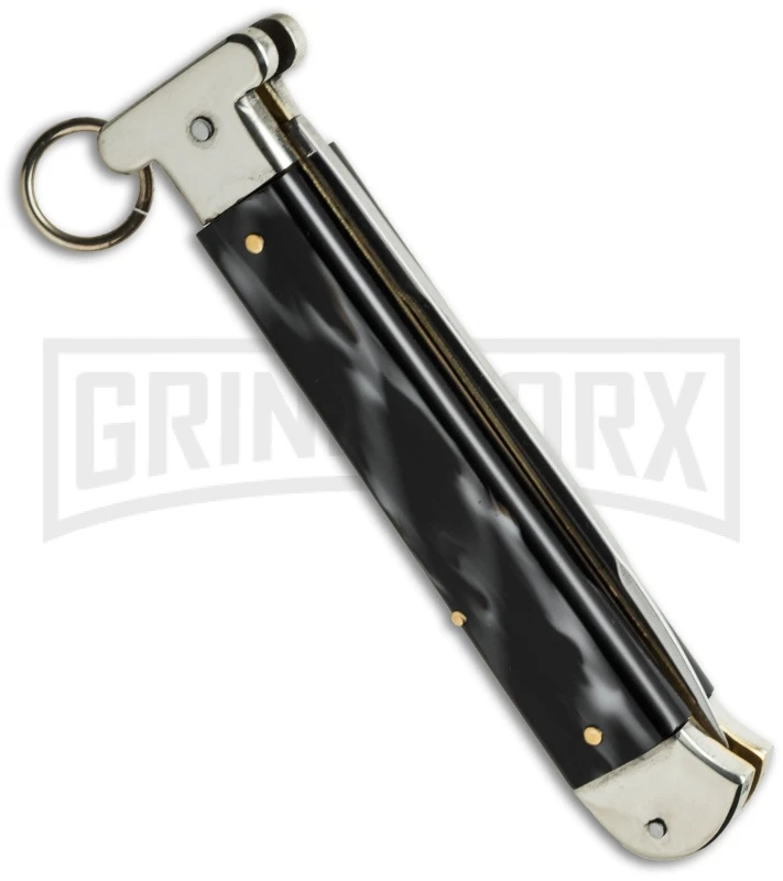 AGA Campolin 9" Francese Ring Pull Sim Horn Automatic Knife - Flat Grind